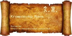 Krompaszky Masa névjegykártya